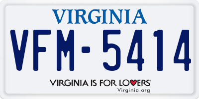 VA license plate VFM5414