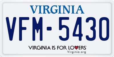 VA license plate VFM5430