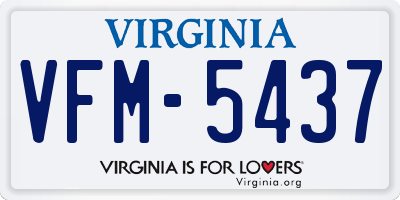 VA license plate VFM5437