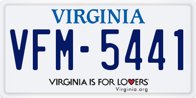 VA license plate VFM5441