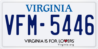VA license plate VFM5446