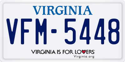 VA license plate VFM5448