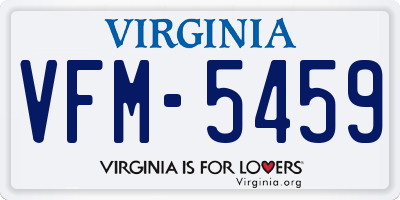 VA license plate VFM5459