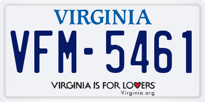 VA license plate VFM5461
