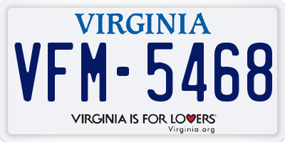 VA license plate VFM5468