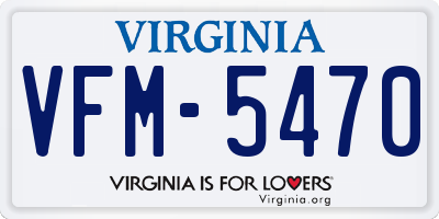 VA license plate VFM5470