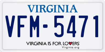 VA license plate VFM5471