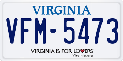 VA license plate VFM5473