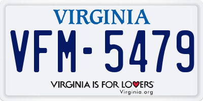 VA license plate VFM5479