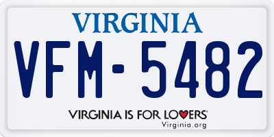 VA license plate VFM5482