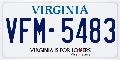 VA license plate VFM5483
