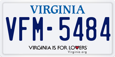 VA license plate VFM5484