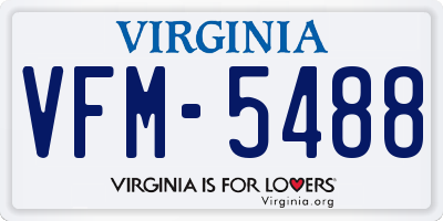VA license plate VFM5488