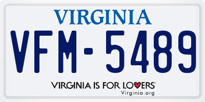 VA license plate VFM5489