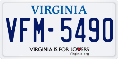 VA license plate VFM5490