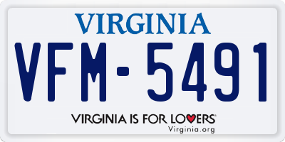 VA license plate VFM5491
