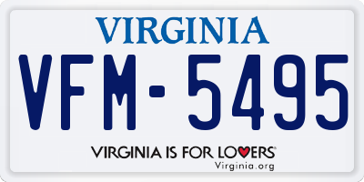 VA license plate VFM5495