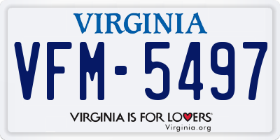 VA license plate VFM5497