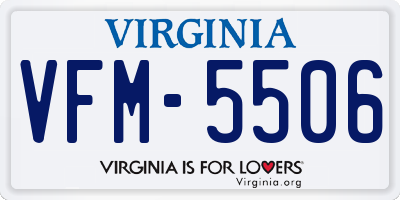 VA license plate VFM5506
