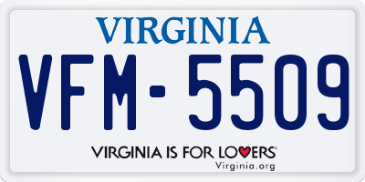 VA license plate VFM5509