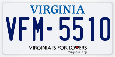 VA license plate VFM5510