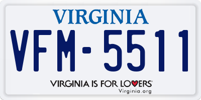 VA license plate VFM5511