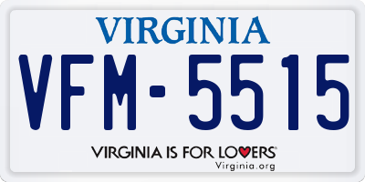 VA license plate VFM5515