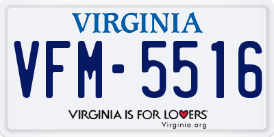 VA license plate VFM5516