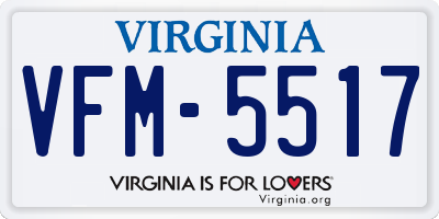 VA license plate VFM5517