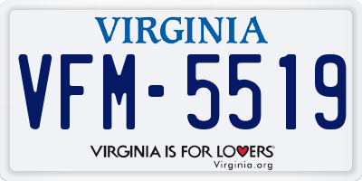VA license plate VFM5519
