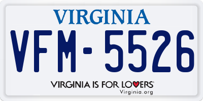 VA license plate VFM5526