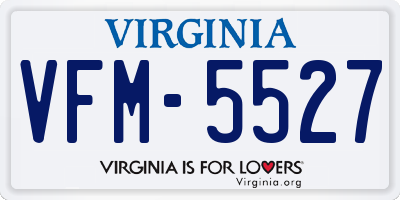 VA license plate VFM5527