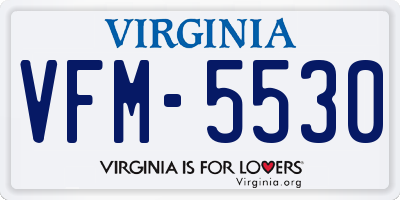 VA license plate VFM5530