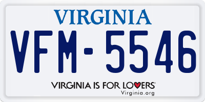 VA license plate VFM5546