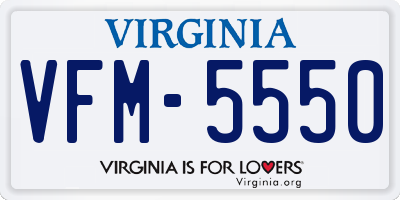 VA license plate VFM5550