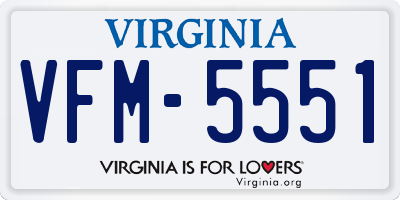 VA license plate VFM5551