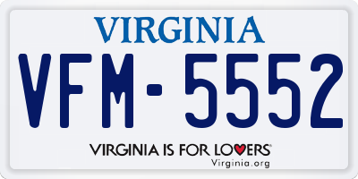 VA license plate VFM5552