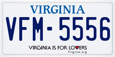 VA license plate VFM5556