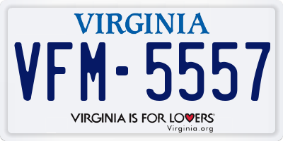 VA license plate VFM5557