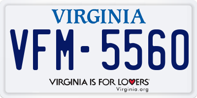 VA license plate VFM5560