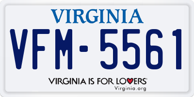 VA license plate VFM5561