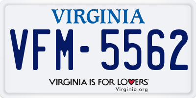 VA license plate VFM5562