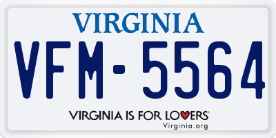 VA license plate VFM5564