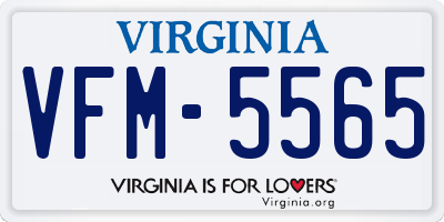 VA license plate VFM5565