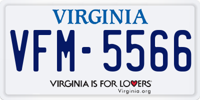 VA license plate VFM5566