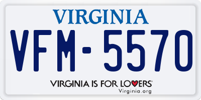 VA license plate VFM5570