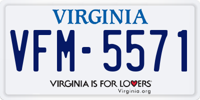 VA license plate VFM5571