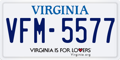 VA license plate VFM5577