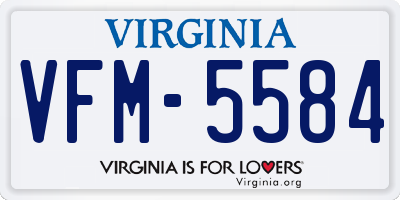 VA license plate VFM5584