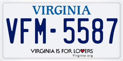 VA license plate VFM5587